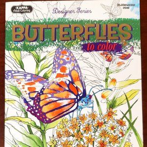 Kappa Designer Series "Butterflies to Color" Adult Coloring Book